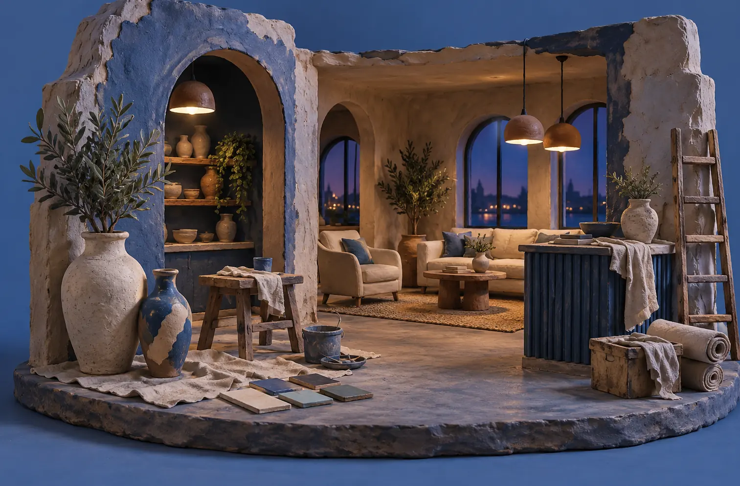 Illustration of hospitality businesses and their working space
